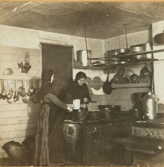 Inside Amana Community kitchen, caa. 1907, Iowa. 1868?-1885?