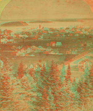 Bar Harbor, from Scott's Hill, Mount Desert, Me. 1870?-1885?