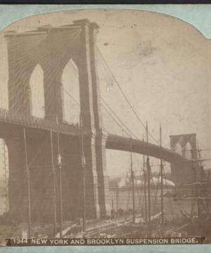 New York and Brooklyn suspension bridge. [1867?-1910?]
