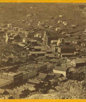 Central City, the metropolis of the mines, on North Clear Creek. Elevation 8300 ft. 1865?-1900?