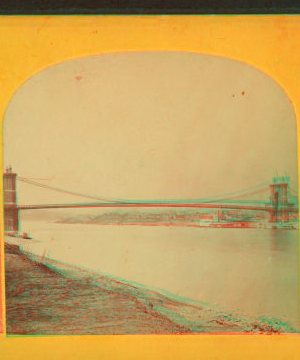 The suspension bridge to Covington, Kentucky. 1865?-1895?