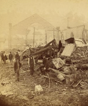 The Johnstown calamity. Wreck of the Catholic Church. 1889