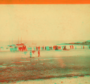 [View of people on the beach.] 1859?-1885?