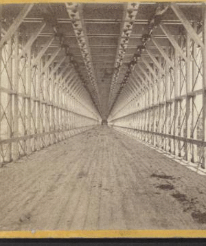 Perspective view. Suspension Bridge Carriage Way. [1860?-1875?]