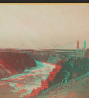 Niagara Falls, Suspension Bridge and rapids. [1859?-1885?] [ca. 1865]