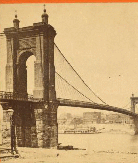 Suspension bridge, Cincinnati. 1865?-1895?