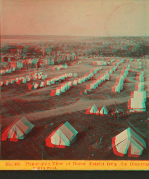 Panoramic view of Burnt district from the Observatory, looking south-west. 1866