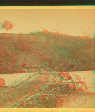 View of log bridge at Quarles' Mill, North Anna, where a portion of the 5th Corps under Gen. Warren had to cross and carry the enemy's line of works on the crest of the hill. 1862-1865