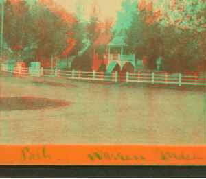 [Park and bandstand in Warren.] 1865?-1885?