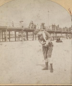 Atlantic City. View of Boardwalk and bathers. [1875?-1905?] [ca. 1895]