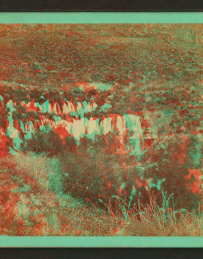 ["Unknown river emerging from banks of Snake River, Idaho".] 1865?-1900?