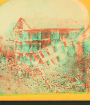 [View of damaged buildings.] 1870?-1885?