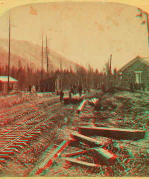 Sangre de Cristo station, summit of the range. Veta Mountain in the distance. 1870?-1885?