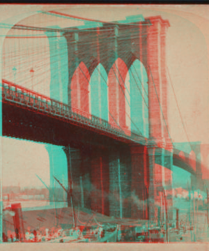 Brooklyn Bridge, near view, New York, U.S.A. c1905 [1867?-1910?]