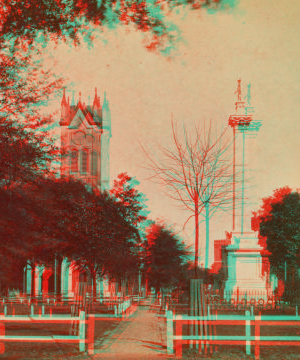 Pulaski Monument and Presbyterian Church. [ca. 1870] 1865?-1885?