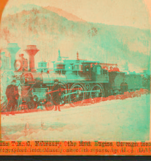 The "N.C.Munson," first engine through Hoosac tunnel, February 9th, 1875. 1865?-1885