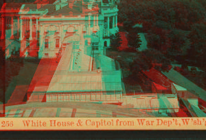 White House & Capitol from War Dep't, Washington, D.C. 1859?-1910?