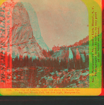 The Cap of Liberty, 4,000 feet above Yo-Semite Valley and Nevada Fall, 700 feet high, Mariposa Co. 1864?-1874?