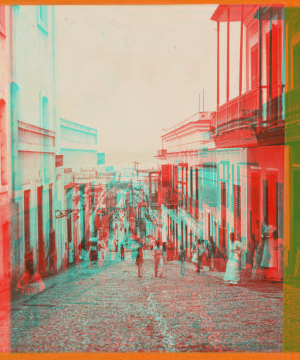 Street Scene in San Juan, P. R., looking toward the bay. [ca. 1900]