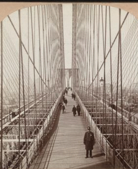 Looking across Brooklyn Bridge toward New York, N.Y., U.S.A. c1903 [1867?-1910?]