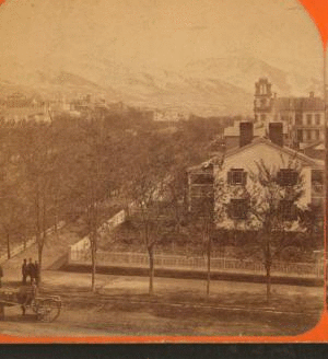 Residence of President B. Young, south-east from the University, Salt Lake City. 1863?-1880?