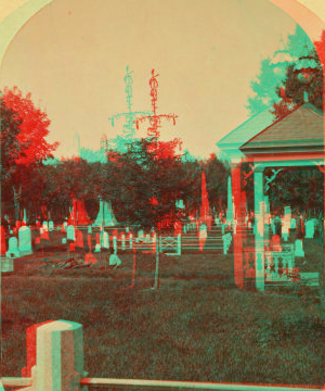 Easton Cemetery and natural cross on tree. 1863?-1880?