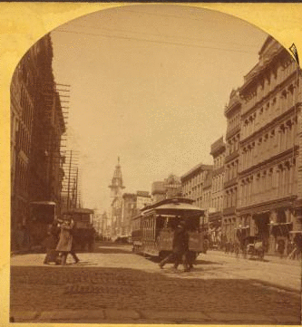 Market Street, west from 8th St., Philadelphia. 1865?-1907