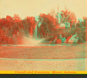 Chapel and fountain, Mt. Auburn. 1859?-1885?