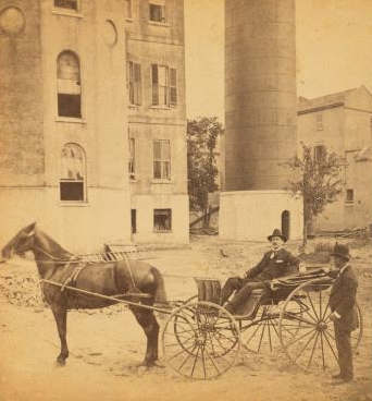 View of the engine house and stand pipe of the city of Charleston water works br., July 19th, 1880. 1860?-1903?