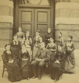 [View of unidentified students and teachers.] 1870?-1880?