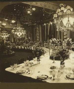 The East Room of the White House arranged for the State Dinner to Prince Henry, Feb. 24th, 1902, Washington, U.S.A. 1859?-1910? c1902