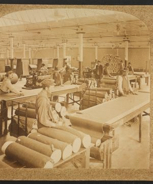 Inspecting tables, White Oak Cotton Mills. Greensboro, N.C. 1909