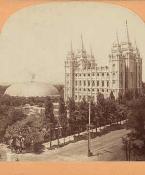 Mormon Temple and Tabernacle, Salt Lake City, Utah. 1865?-1910? c1897