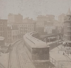 Curve on the elevated R.R., Chatham square, New York. 1870?-1905?