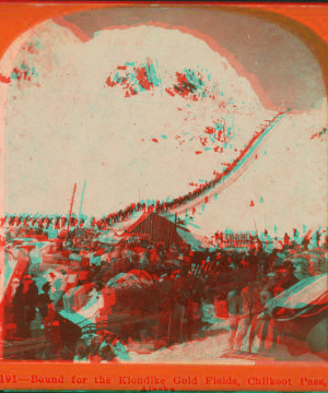 Bound for the Klondike gold fields, Chilkoot Pass, Alaska. c1898 1898-1900