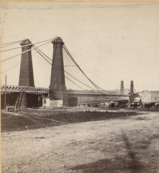 Suspension Bridge, from the Canada side. 1860?-1905