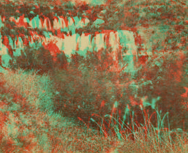 ["Unknown river emerging from banks of Snake River, Idaho".] 1865?-1900?