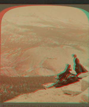 From Clouds' Rest (S.E.,) over Little Yosemite Valley to Mt. Clark (11,250 ft.) Sierra Nevada Mts., Cal. 1893-1904