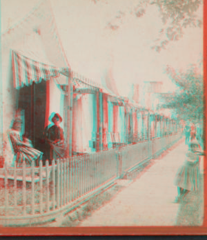 [View of tourists in front of bath houses.] [ca. 1875] 1870?-1889?