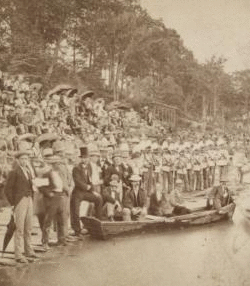 Grand Stand at Intercollegiata Regatta, Saratoga Lake, 1874. [1869?-1880?]