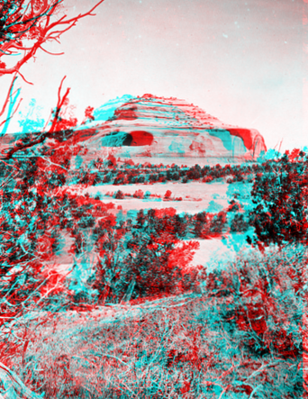 Cave Rocks, sandstone butte, near Sierra La Sal. Scene of Gardner's fight. San Juan County, Utah. 1875.