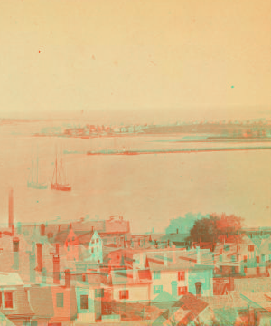 Entrance to Portland Harbor, Maine. Looking s.-e. from observatory on Munjoy Hill. 1865?-1883?