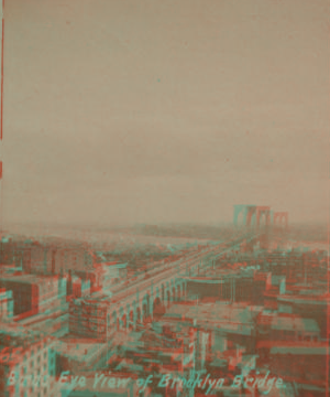 Bird's-eye view of Brooklyn Bridge. [1867?-1910?]