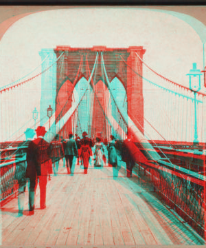 On the Promenade, Brooklyn Bridge, N.Y., U.S.A. [1867?-1910?]