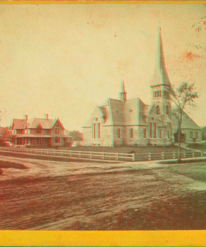 [First Congregational Church and parsonage.] 1869?-1880?