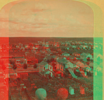 Views of Colorado Springs, from the cupola of the Public School building, looking east. 1870?-1890?