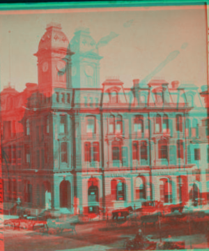 [View of a bank building with clock tower.] [ca. 1875] [1865?-1885?]