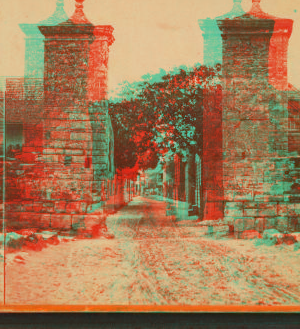 City gates, looking into St. George St. 1868?-1905?