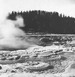 Yellowstone National Park, Wyoming. Great Fountain Geyser in Lower Geyser Basin.U.S. Geological and Geographical Survey of the Territories (Hayden Survey).