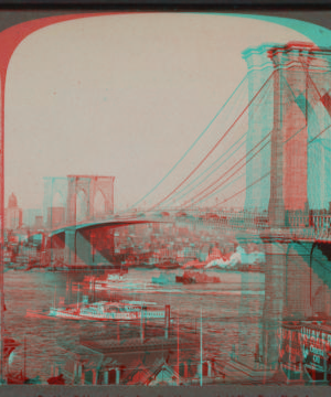 Brooklyn Bridge, looking from Brooklyn toward old New York, U.S.A. c1902 [1867?-1910?]